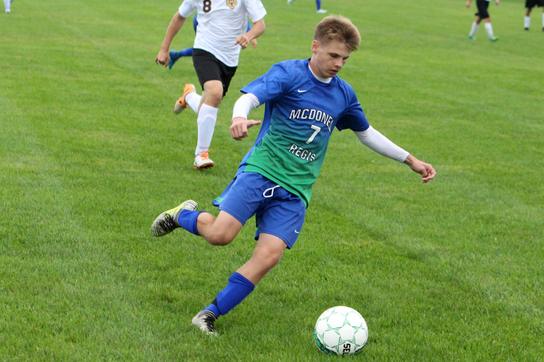 Barron at McDonell/Regis boys soccer 8-28-18